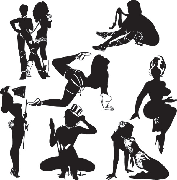free vector Sexy female silhouette vector